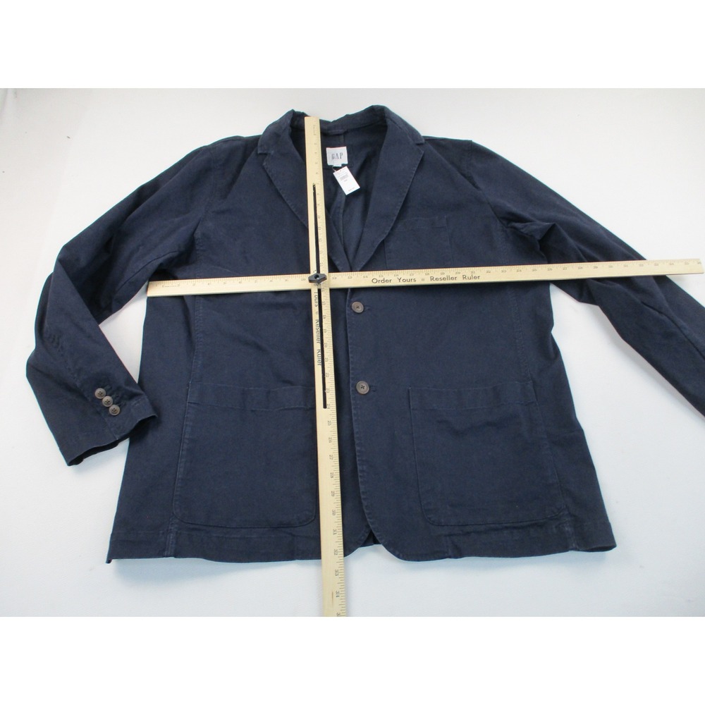 Gap Blazer Mens XXL Navy Blue Cotton Stretch Utility Relaxed Fit Chore Jacket - Picture 6 of 12